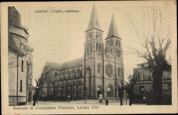 PC Landau in der Pfalz, Souvenir de l&#39;occupation Francaise, 1919, L&#39;eglise catholique, church