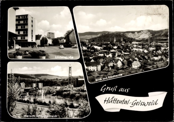Ak Hüttental Geisweid Siegen in Westfalen, Stadt, Wenscht Schwanenteich, Lindenstraße