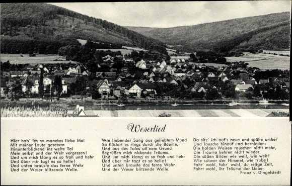 PC Veckerhagen Reinhardshagen Kassel, panorama, Weser song by Franz v. Dingelstedt