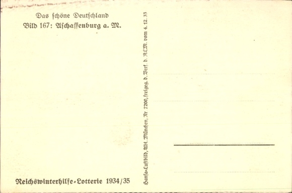 Postcard Aschaffenburg Lower Franconia Bavaria, aerial photograph, WHW Das schöne Germany 167