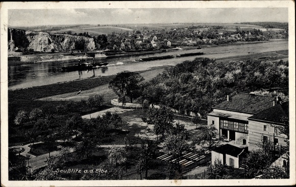 Ak Seusslitz aan de Elbe, Gasthof Seusslitz, eigenaar Otto Bräunig