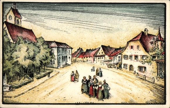 KP artystyczna Riehen Basel City, Wettstein i Riehen Festival 1923, fragment ulicy