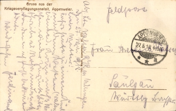Postcard Appenweier in Baden Schwarzwald, street section