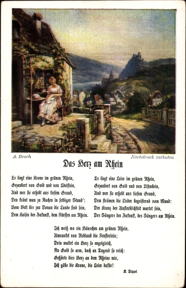 Piosenka artystyczna KP Broch, A., Serce nad Renem, W zielonym Renie jest korona
