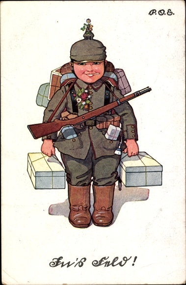 Artist PC Engelhard, POE, In's Feld, soldier goes to war