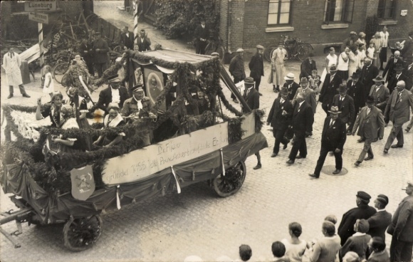 Foto Ak Ebstorf in der Lüneburger Heide, Jubiläum der Ackerbauschule, Festzug, Festwagen