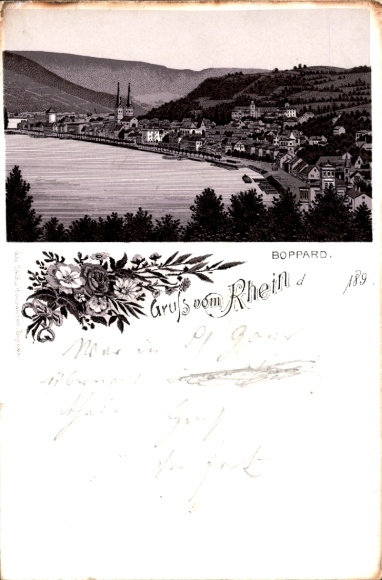 Chromo-Litho Boppard on the Rhine, total view