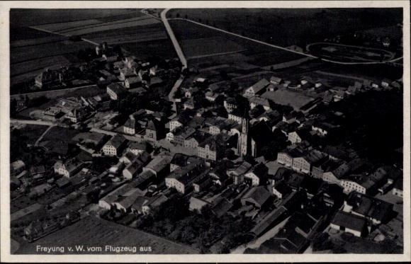 Postcard Freyung in the Bavarian Forest, aerial photograph