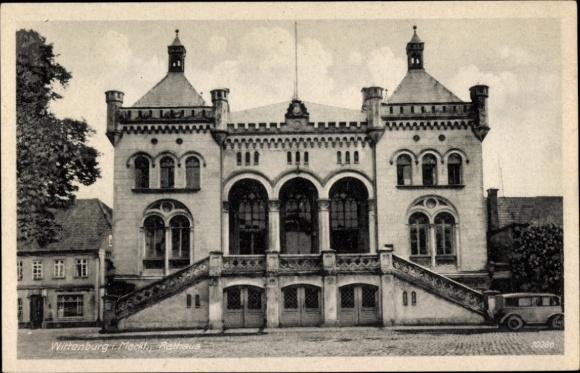 Postcard Wittenburg in Mecklenburg, Town Hall