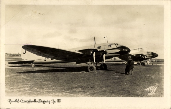 Ak Deutsche Luftwaffe, Kampfflugzeug Heinkel He 116, Langstreckenflugzeug