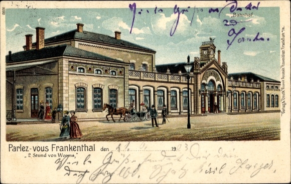 Chromo-Litho Frankenthal in the Palatinate, train station