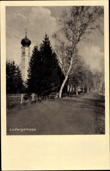 Postcard Ludwigsmoos Königsmoos in Upper Bavaria, street section