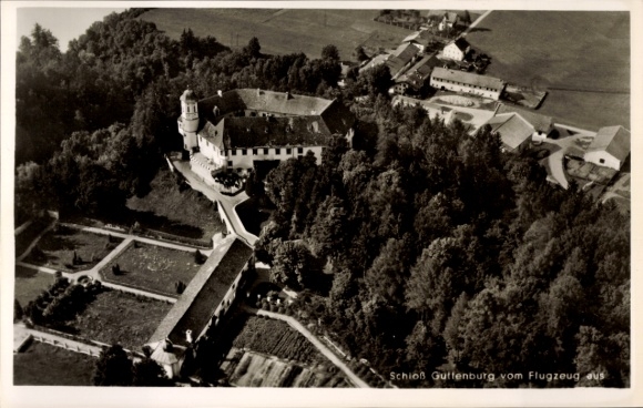 Postcard Guttenburg Kraiburg am Inn Upper Bavaria, aerial photograph