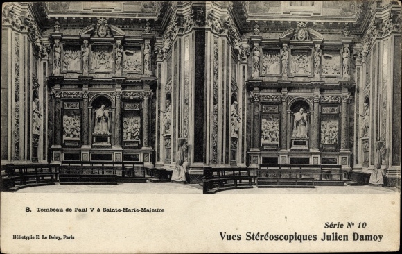 Stereo Postcard Roma Rom Lazio, Tomb of Paul V in Santa Maria Maggiore