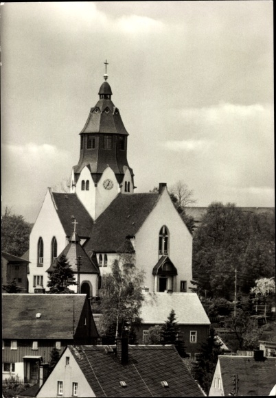 Ak Wiesa Thermalbad Wiesenbad im Erzgebirge, St. Trinitatiskirche