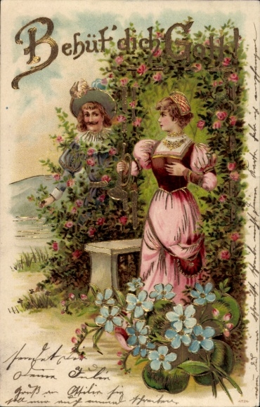 Embossed Chromo-Litho God bless you, trumpeter of Säckingen