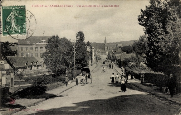 Ak Fleury sur Andelle Eure, La Grande Rue