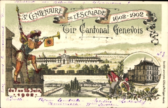 Chromo-Litho Genève Geneva Switzerland, La Fête de l'Escalade, 1602-1902, Tir Cantonal