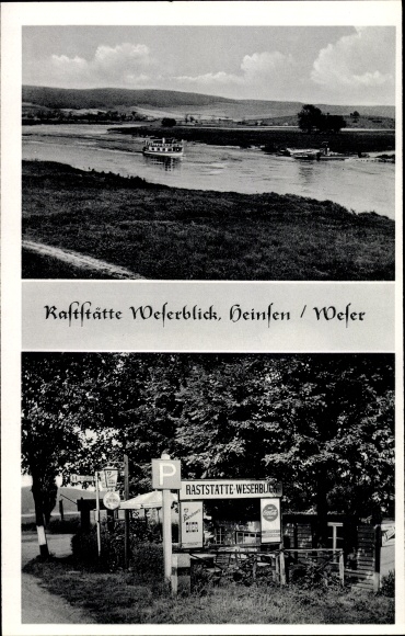 Ak Heinsen w Dolnej Saksonii, obszar usług Weserblick, właściciel Gerhard Celten, przystanek Kraftpost