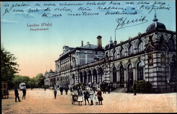 Ak Landau in der Pfalz, Hauptbahnhof