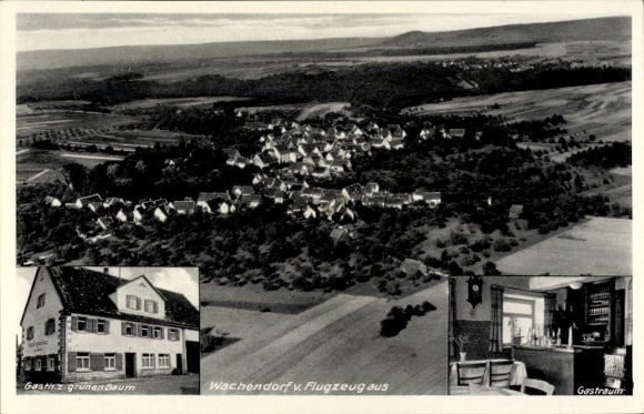 Wachendorf Starzach in Württemberg, luchtfoto, Herberg aan de Groene Boom, E. Schilchter