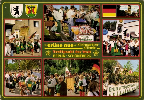 Ak Berlin Schöneberg, Kleingartenkolonie Grüne Aue, Wappen, Feierlichkeiten