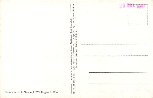 Postcard Wiblingen Ulm an der Donau Baden, aerial photograph