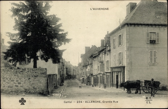 Postcard Alanche Cantal, Grande Rue