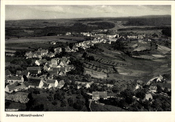 KP Absberg w środkowej Frankonii, zdjęcie lotnicze, Schellhof