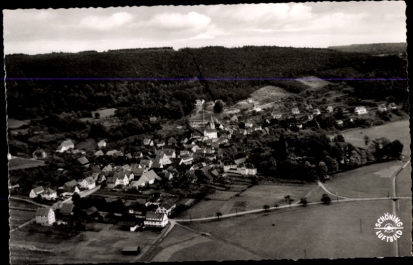Postcard Bad Bocklet in Lower Franconia, general view, aerial photograph