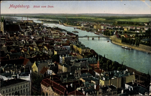 PC Magdeburg in Saxony Anhalt, view from the cathedral over the city