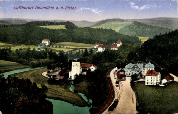 Ak Neumühle an der Elster Greiz in Thüringen, Panorama