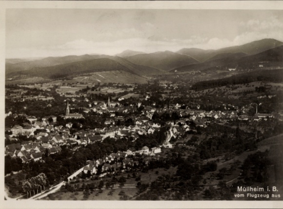 Postcard Müllheim in Baden Markgräflerland, aerial photograph
