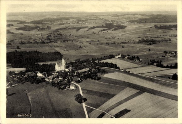 Postcard Hirnsberg Bad Endorf in Chiemgau Upper Bavaria, aerial photograph