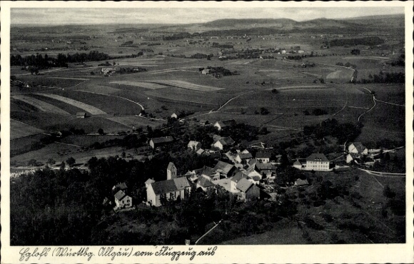 Postcard Eglofs Argenbühl in Allgäu, aerial photograph