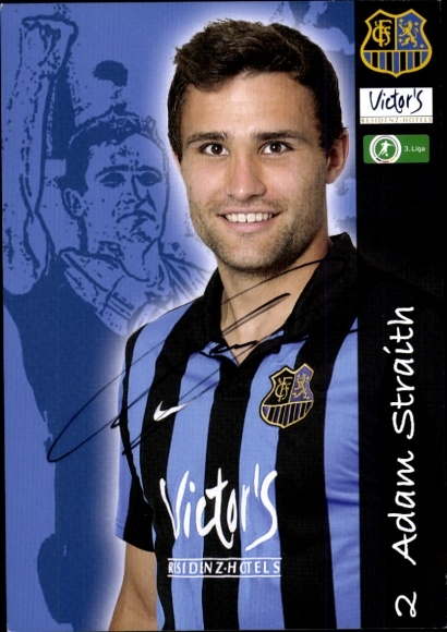 Autograph card footballer Adam Straith, 1. FC Saarbrücken, autograph