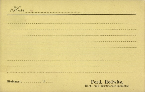 Postwaardestukken Ak Ferdinand Redwitz, boek- en postzegelverkoop