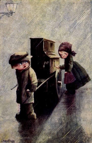 KP artystyczna Beriglia, A., dzieci, wózek, instrument muzyczny