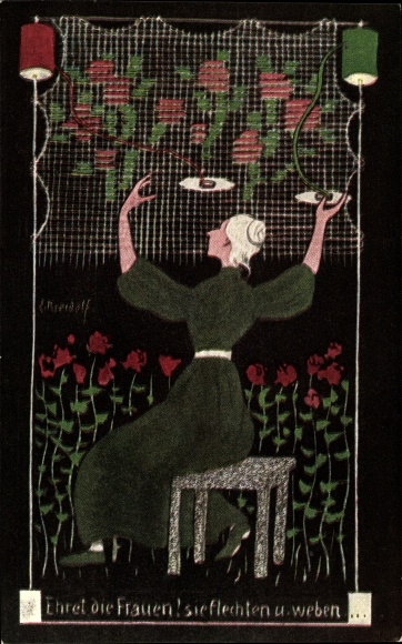 Artist PC Kreidolf, Ernst, Honor the women, they braid and weave