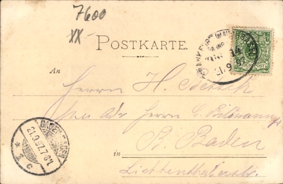 Postcard Offenburg in Baden Black Forest, Town Hall