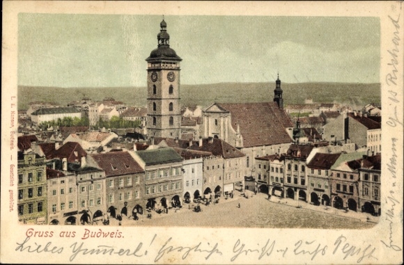 Ak České Budějovice Budweis Südböhmen, Gesamtansicht