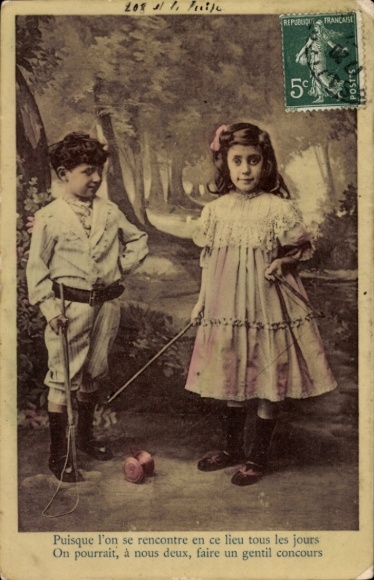 Ak Kinder beim Spielen, Diabolo