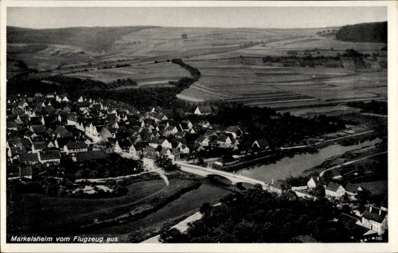 Postcard Markelsheim Bad Mergentheim in Tauberfranken, aerial photograph