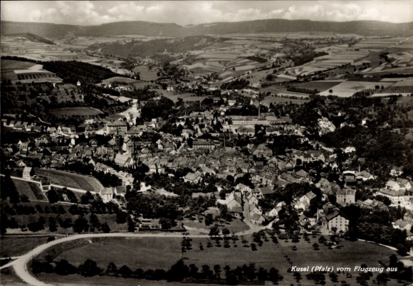 Ak Kusel in der Pfalz, Fliegeraufnahme