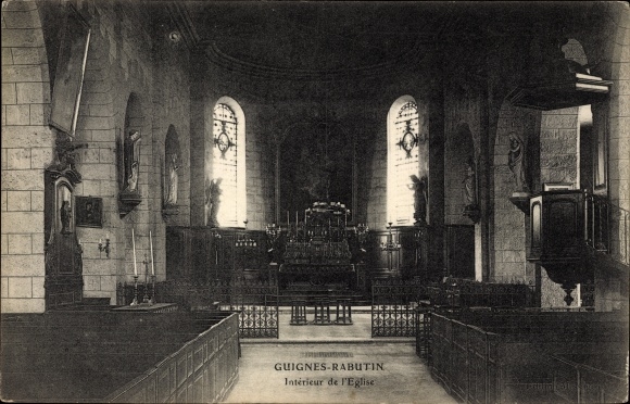 Ak Guignes Rabutin Seine et Marne, Kircheninneres