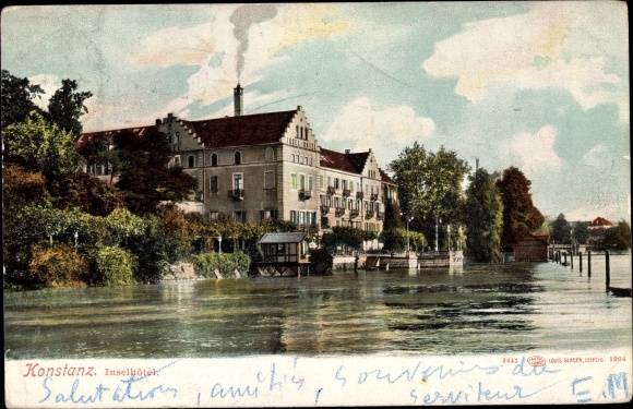 Ak Konstanz am Bodensee, Partie am Inselhotel