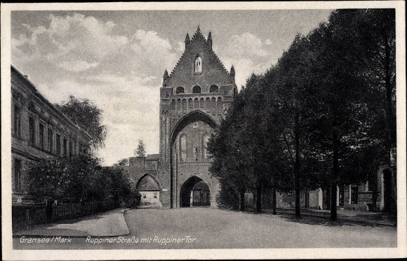 Postcard Gransee in the district of Oberhavel, Ruppiner Straße, Ruppiner Tor