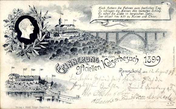 Chromo-Litho Remscheid in the Bergisches Land, Imperial visit 1899, Kaiser Wilhelm II.