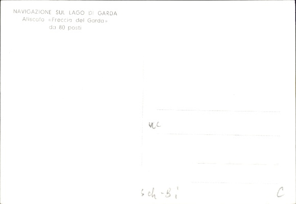 Postcard motorboat Freccia del Garda, Catamarano