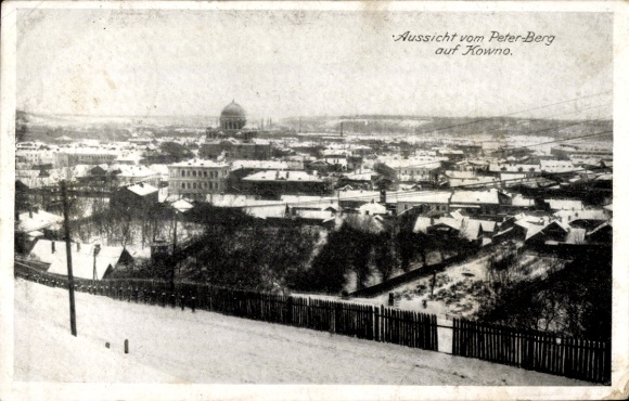 Postcard Kaunas Kowno Kauen Lithuania, Peterberg, general view